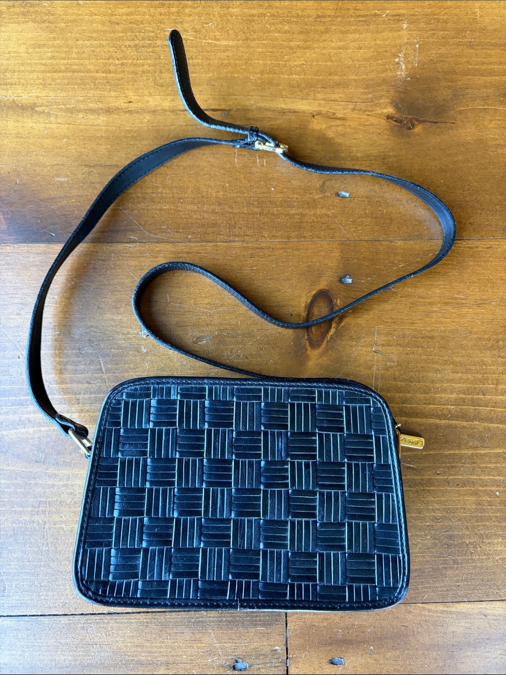 Lord & Taylor Black Leather Cross Body Bag